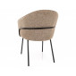 Стілець кухонний обідній м'який Nao Noelle Темно-бежева тканина / Чорний каркас