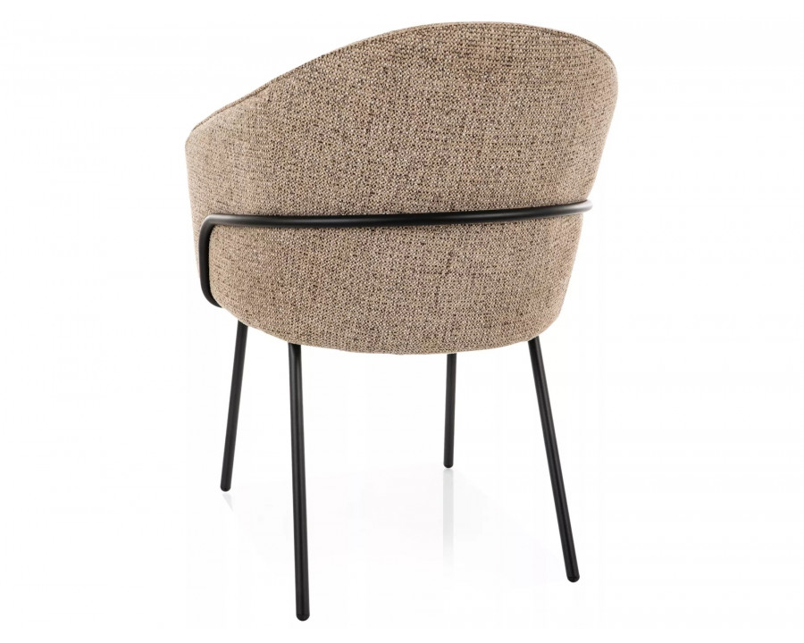 Стілець кухонний обідній м'який Nao Noelle Темно-бежева тканина / Чорний каркас