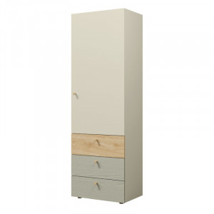 Шафа YUKI REG 4 60х185х40 сірий / бежевий / дуб / евкаліпт