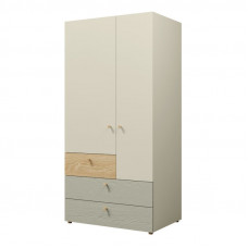 Шафа YUKI REG 2 90х185х60 сірий / бежевий / дуб / евкаліпт