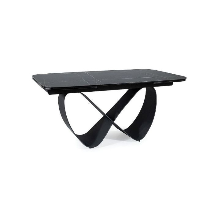Стіл обідній розкладний INFINITY CERAMIC 160(240)*95 чорний AZARIO BLACK/чорний мат INFINITYCBC160