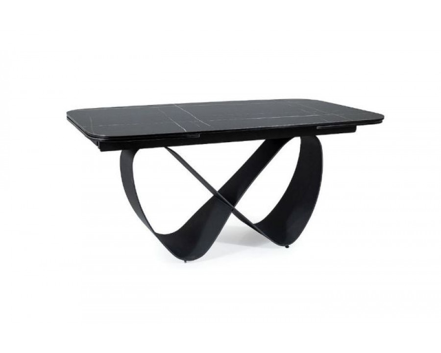 Стіл обідній розкладний INFINITY CERAMIC 160(240)*95 чорний AZARIO BLACK/чорний мат INFINITYCBC160