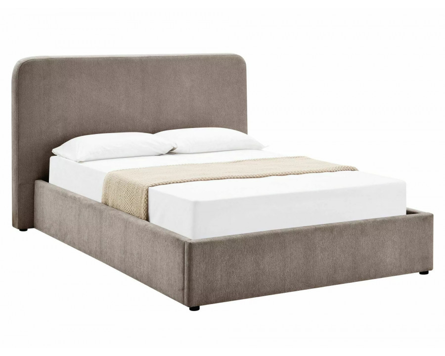 Ліжко полуторне м'яке Lumia Raven 140×200 Темно-бежева тканина