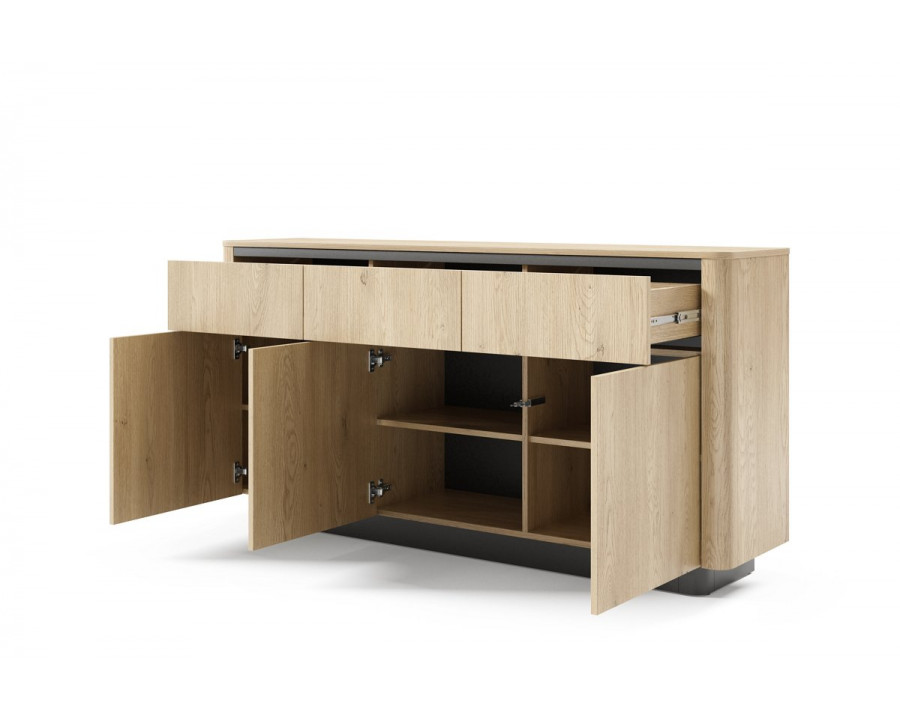 Комод Торро / Torro 3D3S/163 3-дверний з 3 шухядами Дуб кремона/чорний