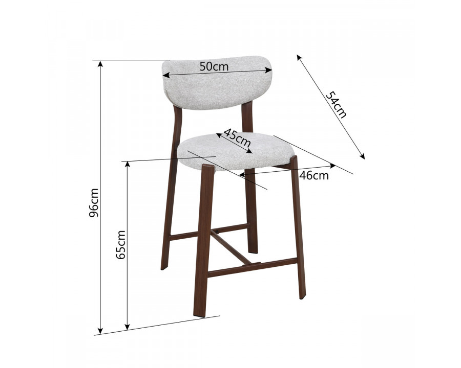 Напівбарний стілець NOMI H-1 горіх метал/бежева тканина