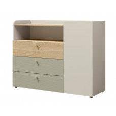 Комод YUKI REG 9 120х93х40 сірий / бежевий / дуб / евкаліпт