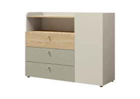 Комод YUKI REG 9 120х93х40 сірий / бежевий / дуб / евкаліпт