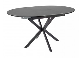 Стіл обідній розкладний GASTON CERAMIC 100(135)*100 сірий / чорний GASTONSZC100