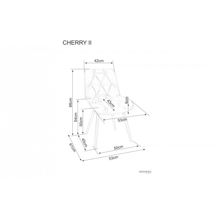 Стілець кухонний CHERRY II VELVET чорний каркас/чорний BL.19