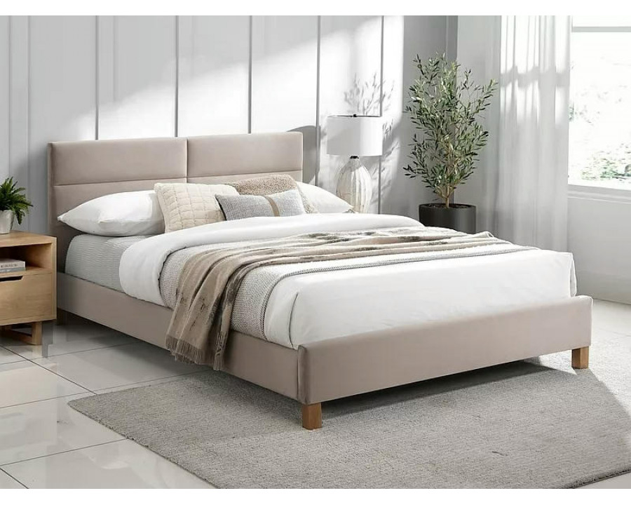 Ліжко полуторне SIERRA VELVET 140x200 Бежевий / Дуб TAP. BLUVEL 28 SIERRAV140BED