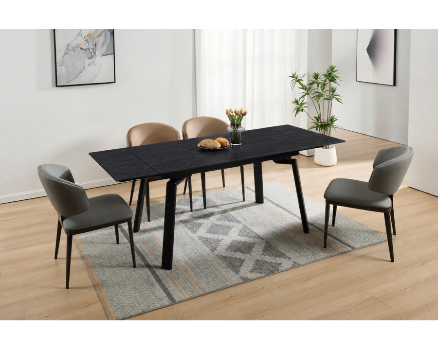 Стіл обідній розкладний BELFORD CERAMIC 140(200)*80 чорний горіх / чорний