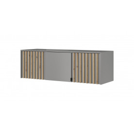 Тумба-надставка Неллі / Nelly 3D 3-дверна Сірий/дуб артизан 155х51х50 см.
