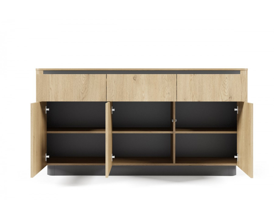 Комод Торро / Torro 3D3S/163 3-дверний з 3 шухядами Дуб кремона/чорний