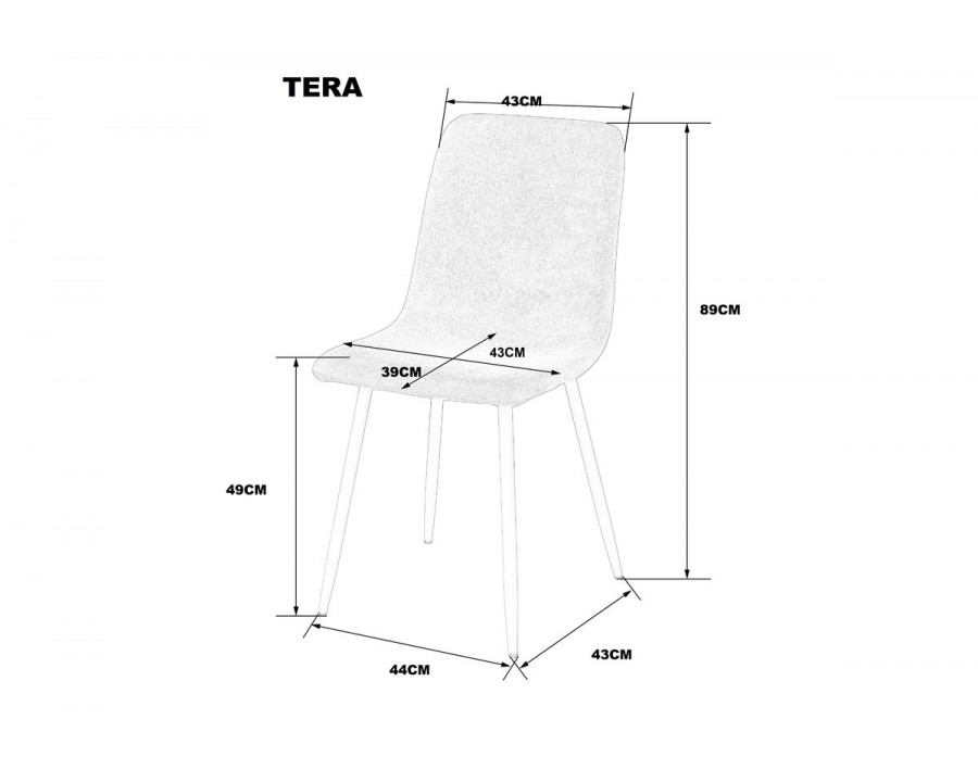 Стілець кухонний TERA Кашемір каркас / Сірий тканина