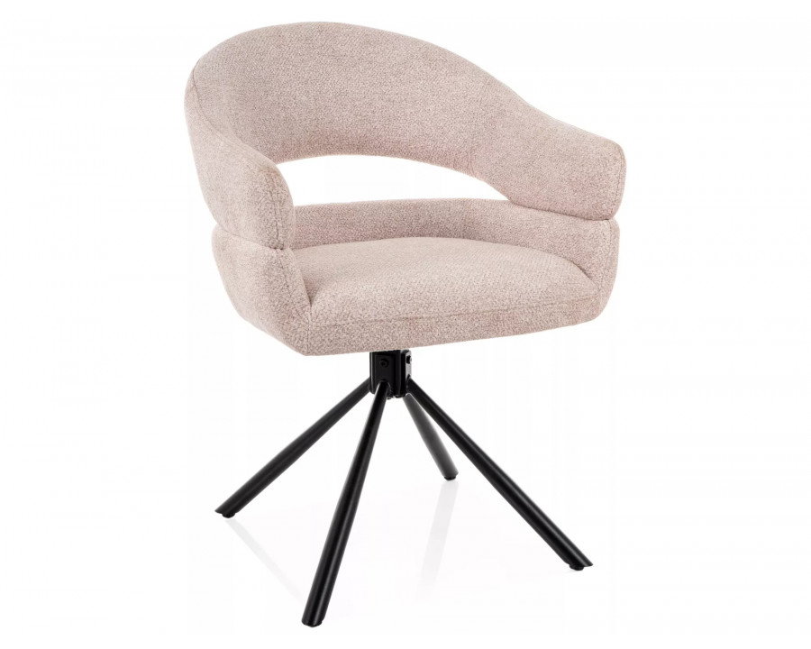 Стілець кухонний обідній м'який Borgo Leo Світло-бежева тканина / Чорний каркас
