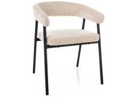 Стілець кухонний обідній м'який Katana Бежева тканина / Чорний каркас