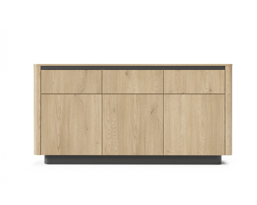 Комод Торро / Torro 3D3S/163 3-дверний з 3 шухядами Дуб кремона/чорний