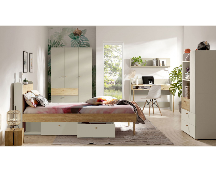 Шафа YUKI REG 6 80х150х40 сірий / бежевий / дуб