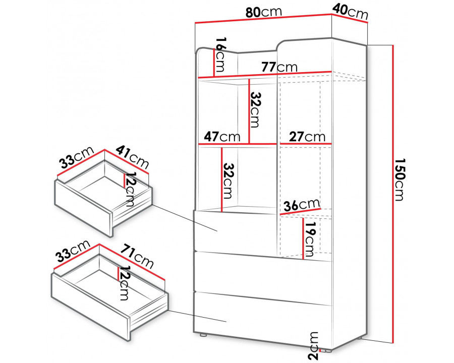 Шафа YUKI REG 6 80х150х40 сірий / бежевий / дуб