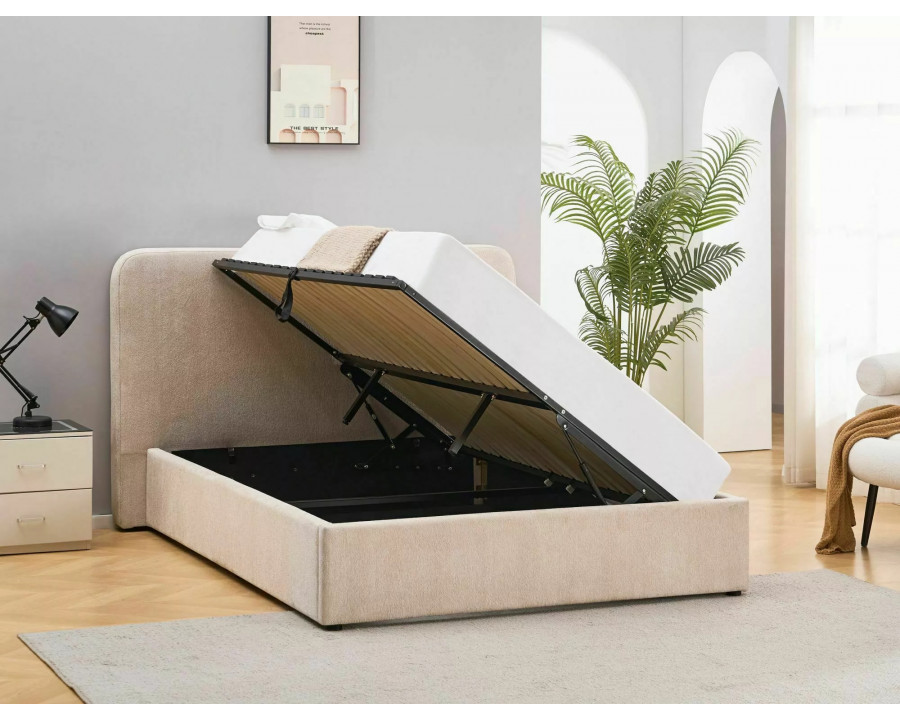 Ліжко двоспальне м'яке Lumia Raven 160×200 Бежева тканина