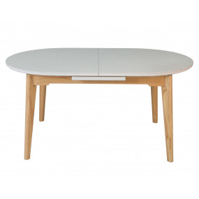 Стіл обідній розкладний ALBERTO CERAMIC 160(200)*90 бежевий мат/дерево