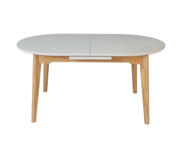 Стіл обідній розкладний ALBERTO CERAMIC 160(200)*90 бежевий мат/дерево