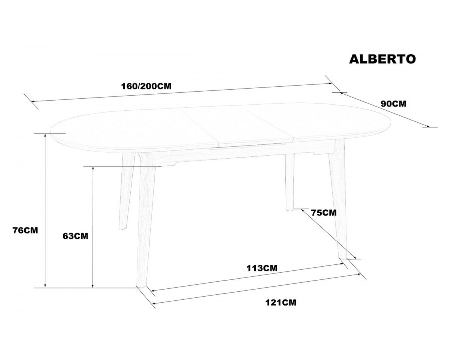 Стіл обідній розкладний ALBERTO CERAMIC 160(200)*90 бежевий мат/дерево