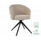 Стілець кухонний обідній м'який Ores Світло-бежева тканина / Чорний каркас