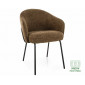 Стілець кухонний обідній м'який Nao Noelle Капучіно тканина / Чорний каркас