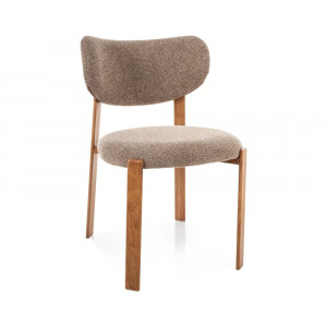 Стілець кухонний обідній м'який Rin D Капучіно тканина / Дуб каркас