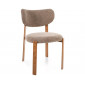 Стілець кухонний обідній м'який Rin D Капучіно тканина / Дуб каркас