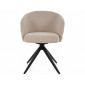 Стілець кухонний обідній м'який Ores Світло-бежева тканина / Чорний каркас