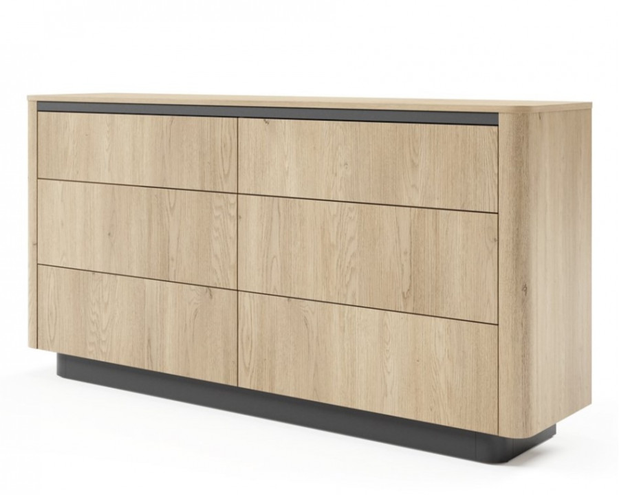 Комод Торро / Torro 6S/163 з 6 шухядами Дуб кремона/чорний