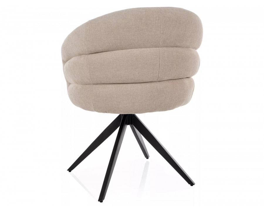 Стілець кухонний обідній м'який Ores Світло-бежева тканина / Чорний каркас