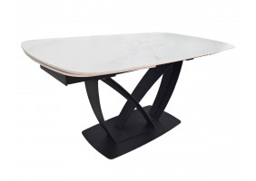 Стіл обідній розкладний TYLER CERAMIC 160(240)*90 білий мат/чорний
