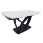 Стіл обідній розкладний TYLER CERAMIC 160(240)*90 білий мат/чорний