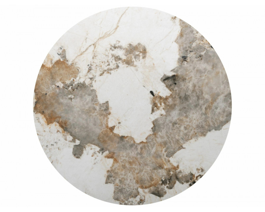 Стіл обідній кухонний розкладний Porto Ceramic (120–160)×120 см Кераміка Білий / Чорний каркас