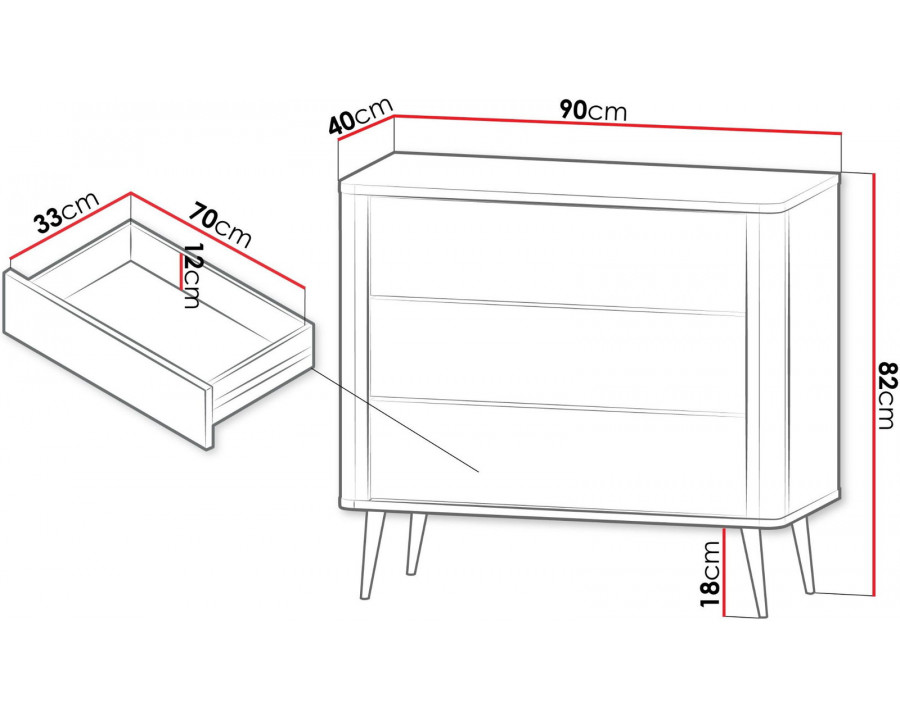 Комод MARLY REG 11 90х82х40 кашемір / горіх
