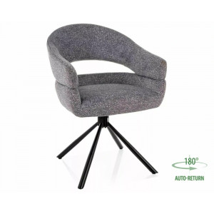 Стілець кухонний обідній м'який Borgo Leo Сіра тканина / Чорний каркас