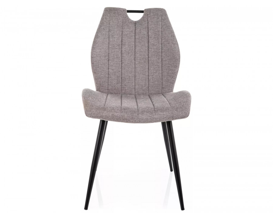 Стілець кухонний обідній м'який Arco Brego Сіра тканина / Чорний каркас