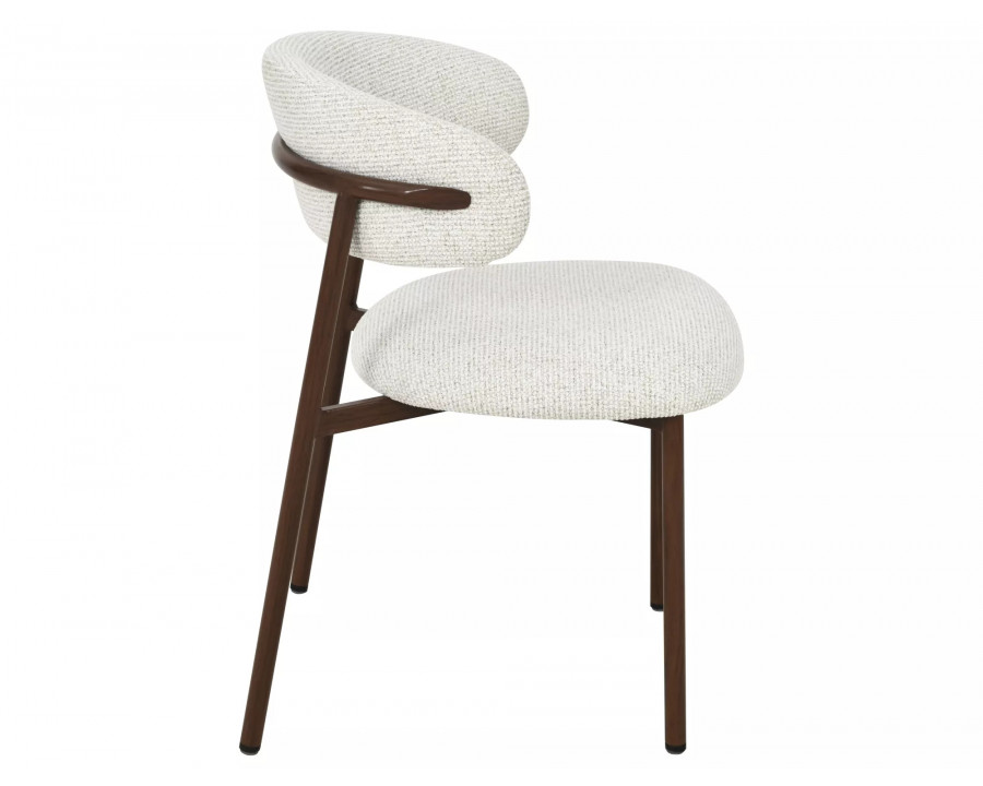 Стілець кухонний обідній м'який Elton Ii Світло-бежева тканина / Горіх каркас