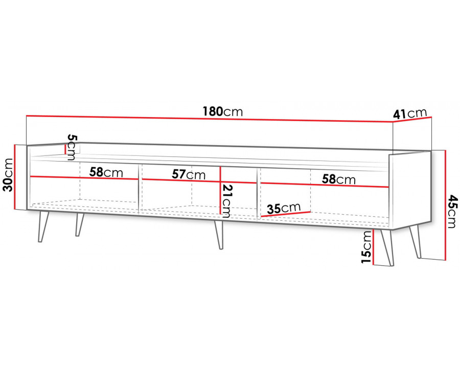 Тумба під телевізор ADEMO REG 5 180х45х41 горіх / горіх