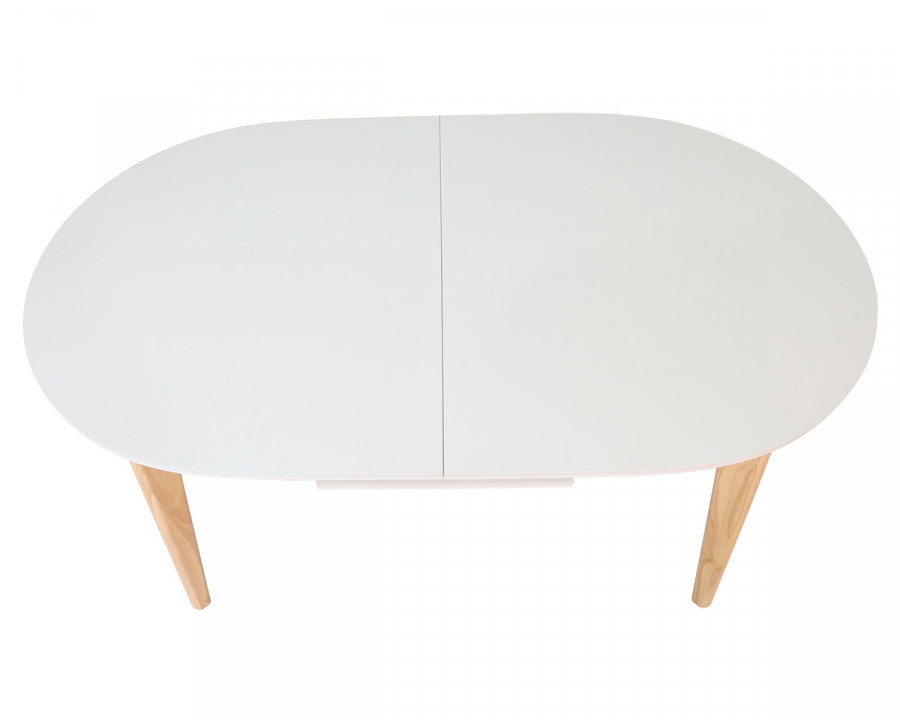 Стіл обідній розкладний ALBERTO CERAMIC 160(200)*90 бежевий мат/дерево