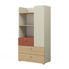 Шафа YUKI REG 6 80х150х40 сірий / бежевий / дуб / коньяк