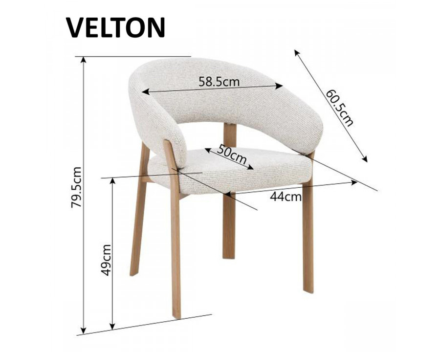 Стілець VELTON дуб метал / беж тканина
