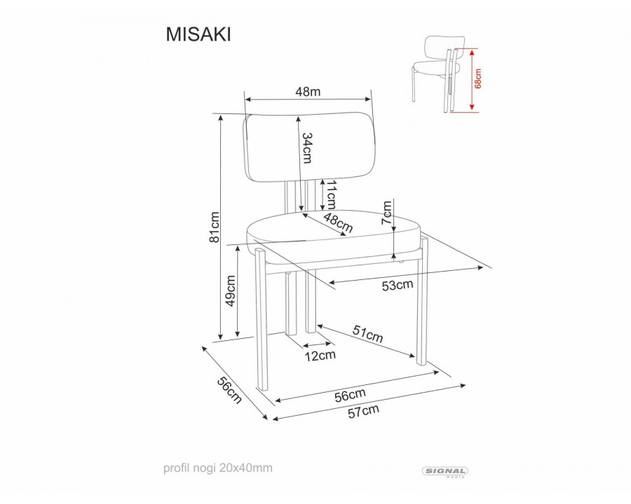 Стілець кухонний обідній м'який Misaki Світло-бежева тканина / Кашемір каркас