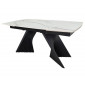 Стіл обідній розкладний EDMUND CERAMIC 160(240)*90 білий мат/чорний