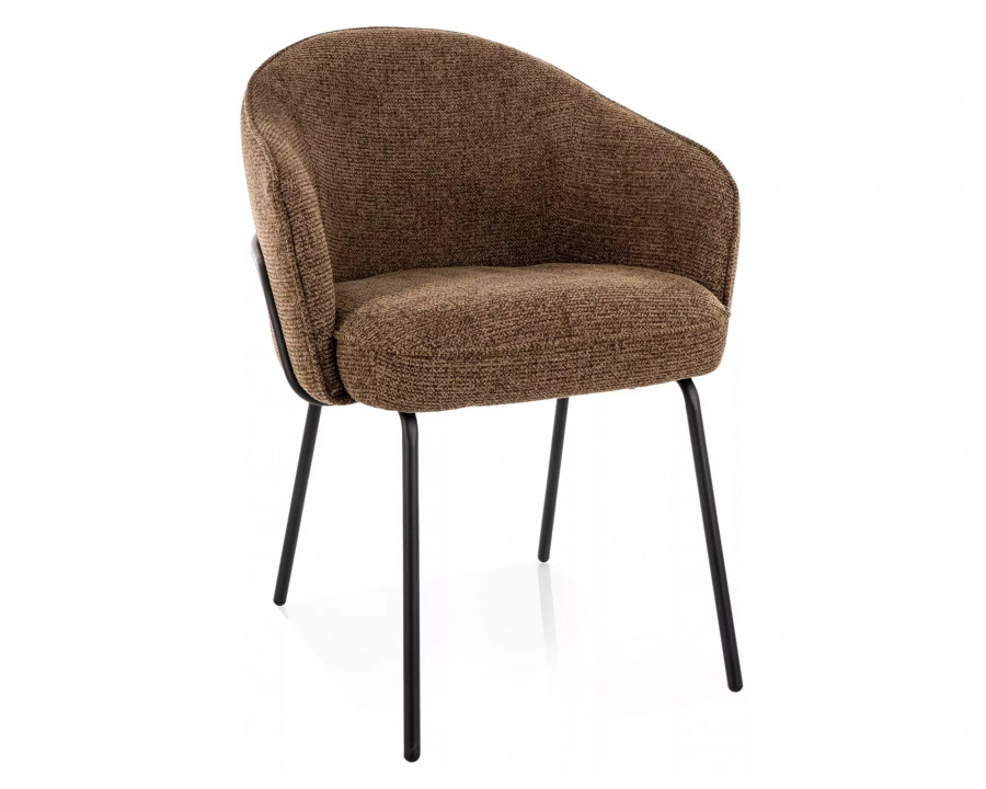Стілець кухонний обідній м'який Nao Noelle Капучіно тканина / Чорний каркас