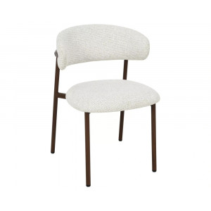 Стілець кухонний обідній м'який Elton Ii Світло-бежева тканина / Горіх каркас