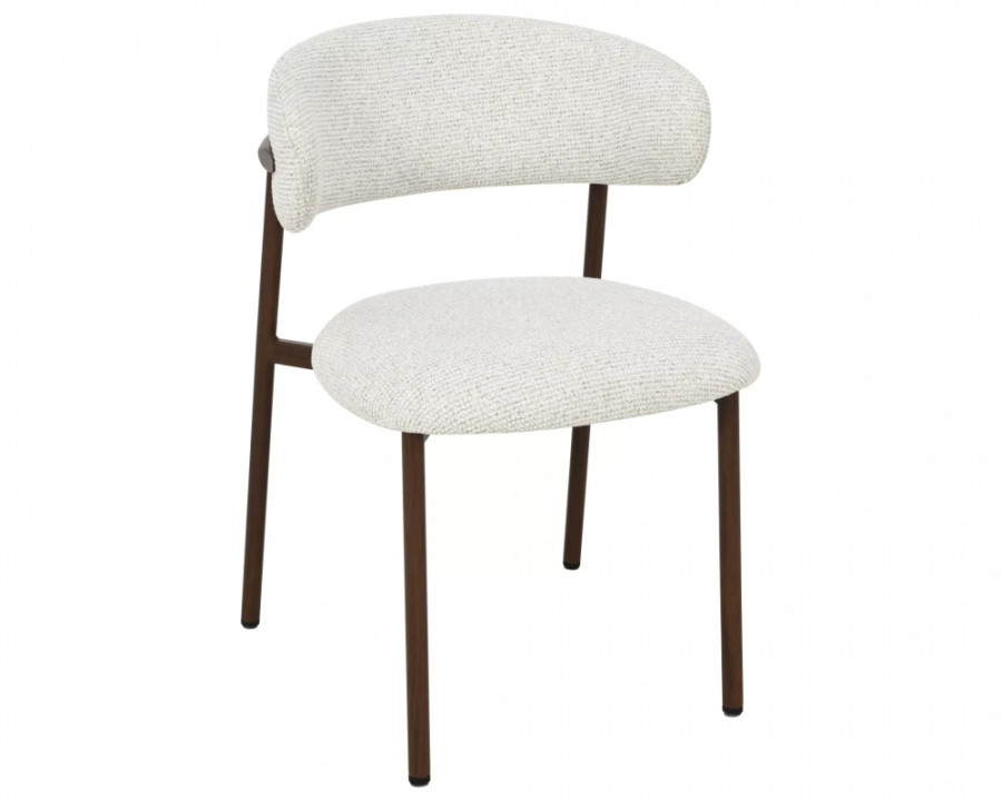 Стілець кухонний обідній м'який Elton Ii Світло-бежева тканина / Горіх каркас